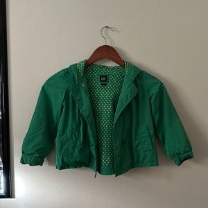 Gap Kelly green and polka dot windbreaker jacket